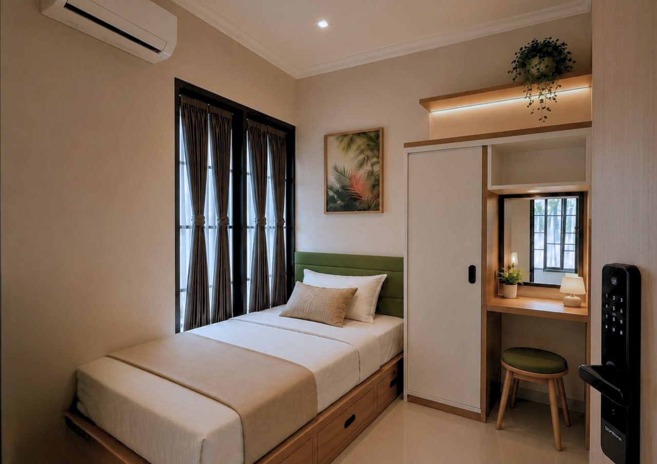 Kamar Kost Premium AC Kamar Mandi Dalam WiFi InapStay